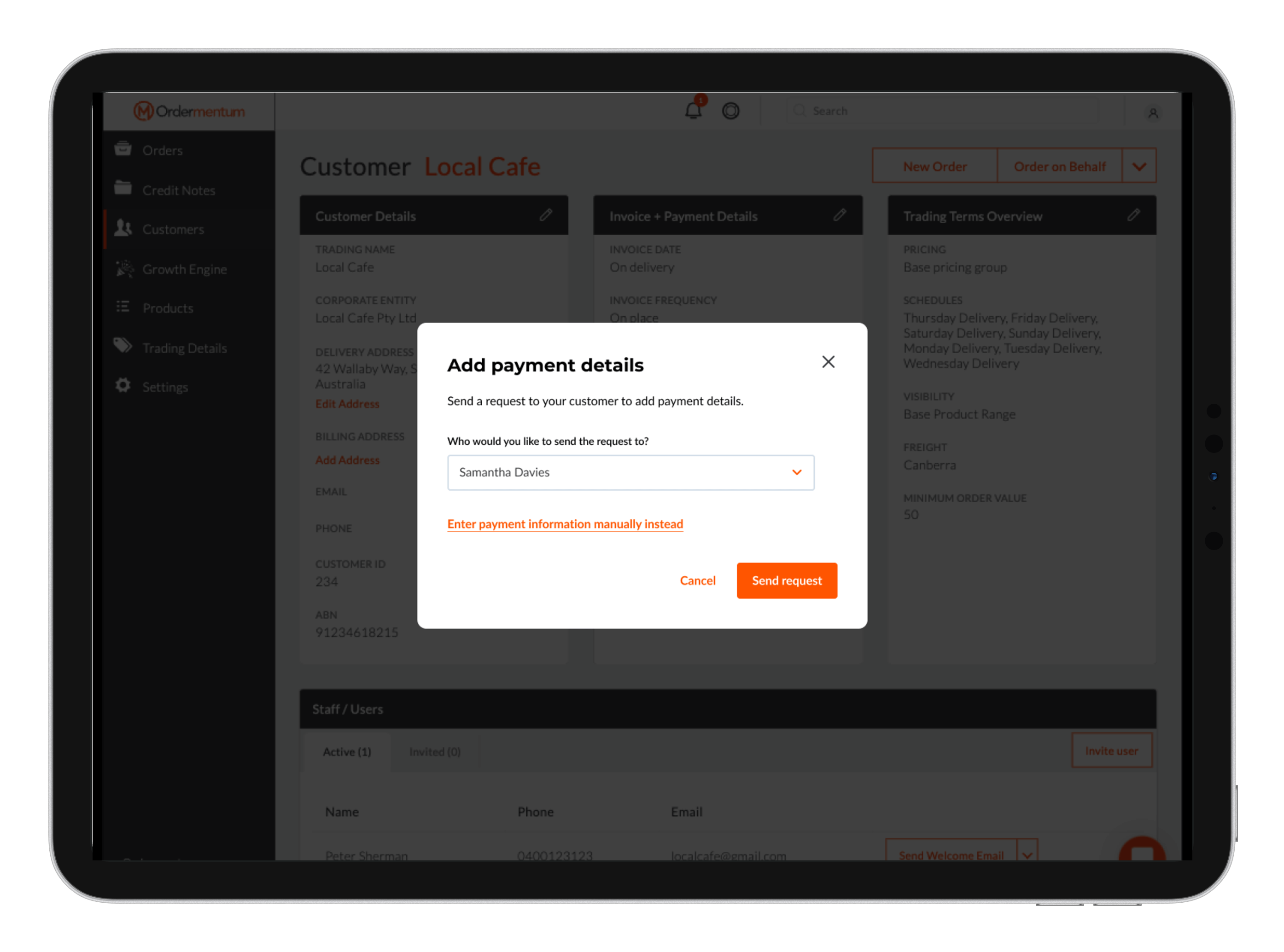 D-Request payment details (generic mock)_ipadpro11_silver_landscape