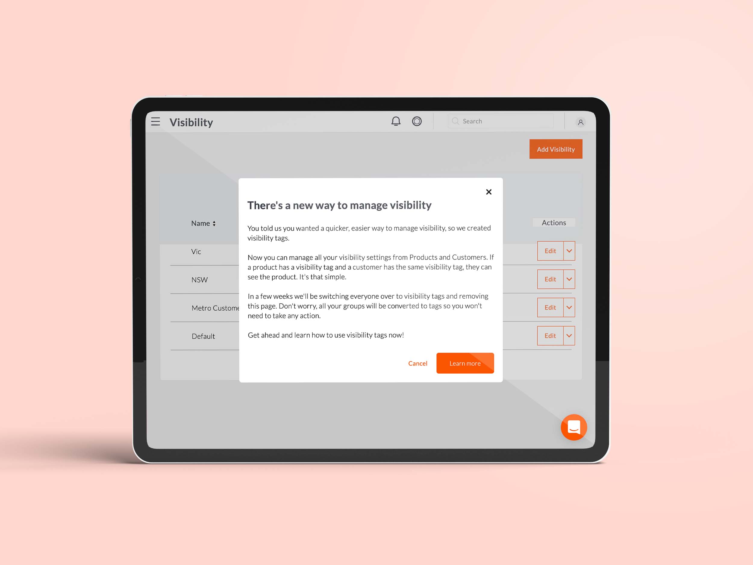 Multiple visibility tags