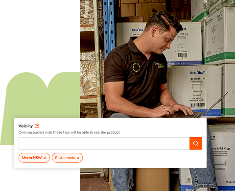 Visibility controls show products to the right customers